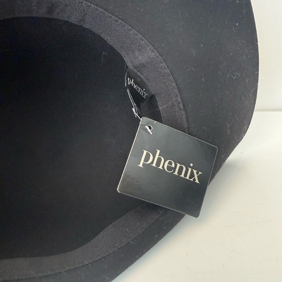 NWT Phenix 100% Wool Black Wide-Brim Hat